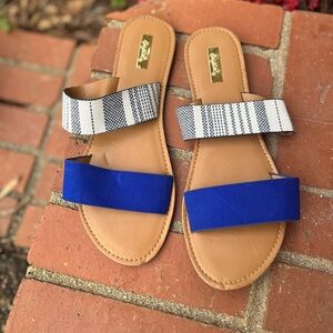 Cupid Stylish Blue and Black Women's Sandals